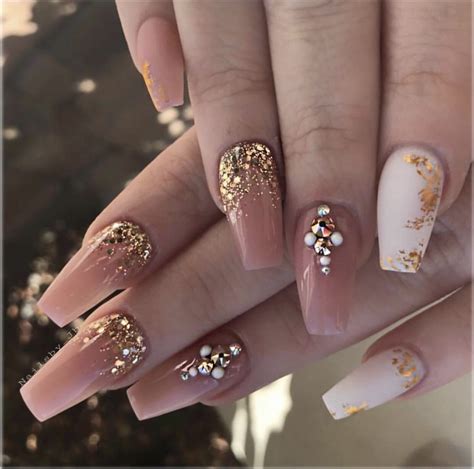 rose gold nails for quinceanera